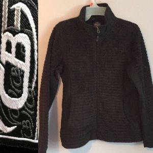 Women’s CB black faux fur zip up jacket Sz small